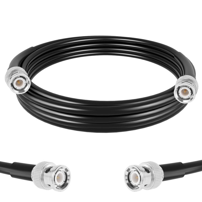 exgoofit BNC Male to Male Coax Cable, 50 ohm RG58 Coaxial Cable 10ft 3m for Antenna Analyzer, CB Radio, Signal Generator - Image 1